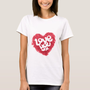 Ame-o t-shirt vermelho do branco das senhoras do