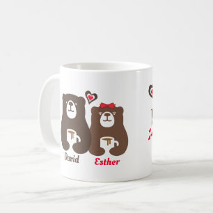 Ame o tempo do café com minha caneca do urso de