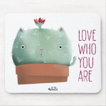 Ame Quem Você É Cactus Cat — Mouse Pad