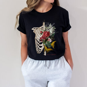 Ame-se t-shirt Flor de esqueleto