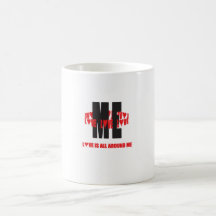"Ame tudo em torno de mim" caneca - letras