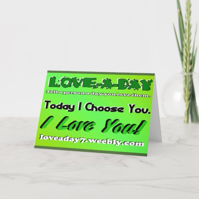 Ame Um Cartão De Saudação Do Dia Verde (Frente)