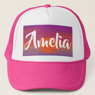 Amelia Name Hat Sunset Ombre Summer Boné