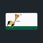 Amendoins | Etiqueta de Oferta do Woodstock Santa<br><div class="desc">Veja esta divertida design de Natal Peanuts com Woodstock.</div>