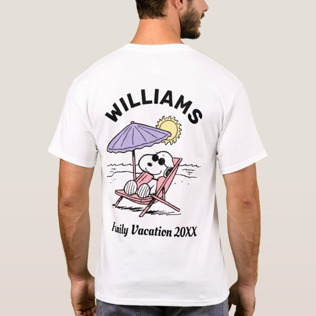 Amendoins | Snoopy Beach Family Vacy T-Shirt (Verso)