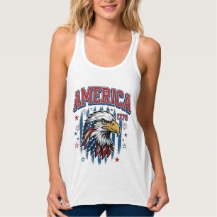 América 1776 Camisa Patriótica Águia Vintage Desig