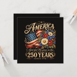 América 250 Anos Desde 1776 Presente Floral Patrió
