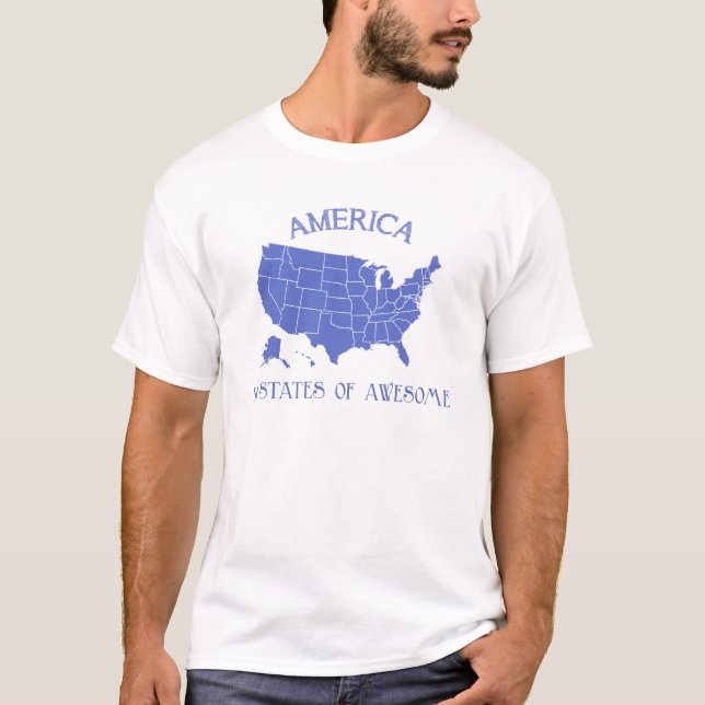 América 50 estados de t-shirt impressionante (Frente)