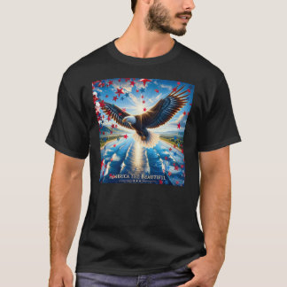 América, a bela bandeira da águia, USA T-Shirt