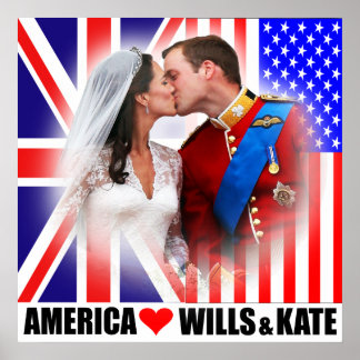 América ama o Príncipe William e Kate Poster