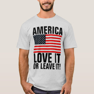 AMÉRICA AMA OU DEIXA! T-Shirts Patriotas