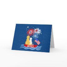 AMERICA Cães 4º de julho Cartões de Vazio Noturnos