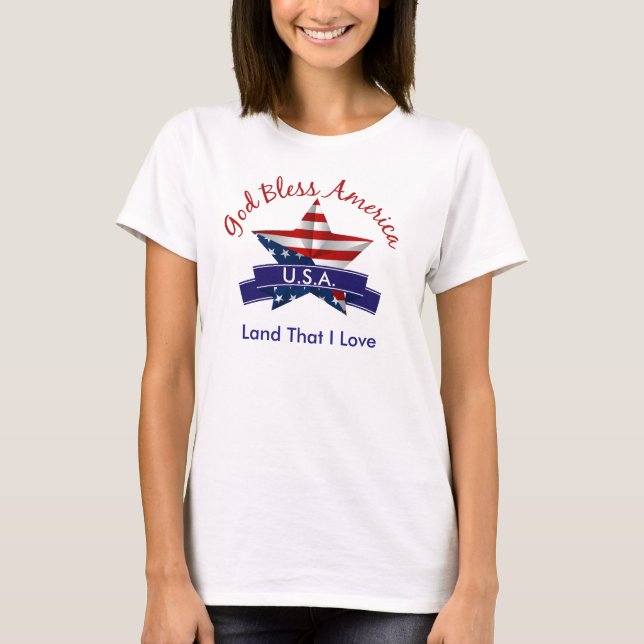 América deus abençoe - Camiseta das Mulheres (Frente)