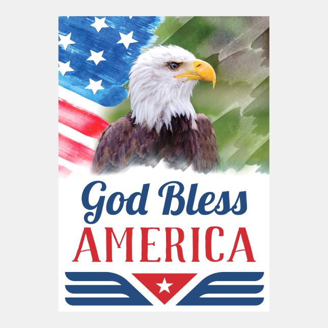 América Deus abençoe com Águia e bandeira dos EUA (Frente)