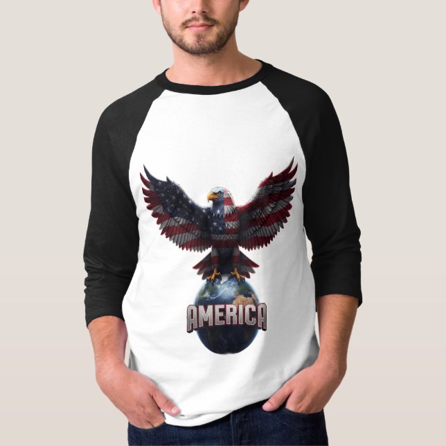 AMERICA Eagle T-Shirt – Bold Patriotic Style (Frente)