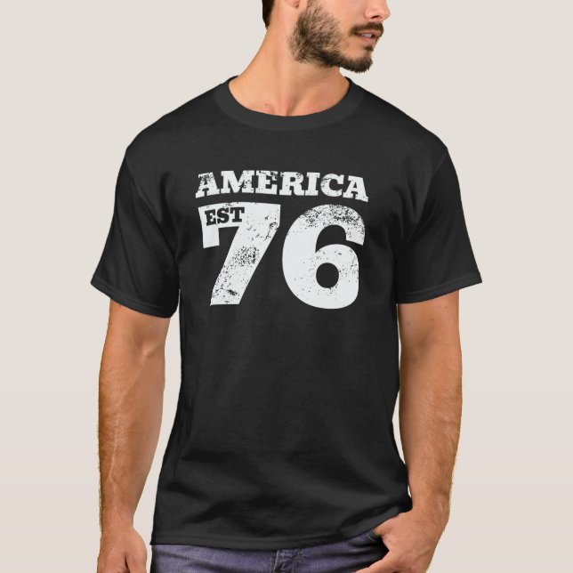 América Est 1776 T-Shirt Patriótico (Frente)