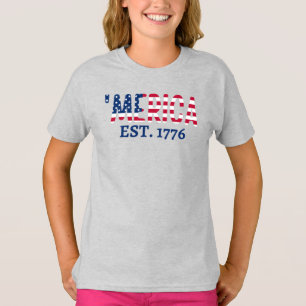 América Est. T-Shirt Americana Patriótica 1776