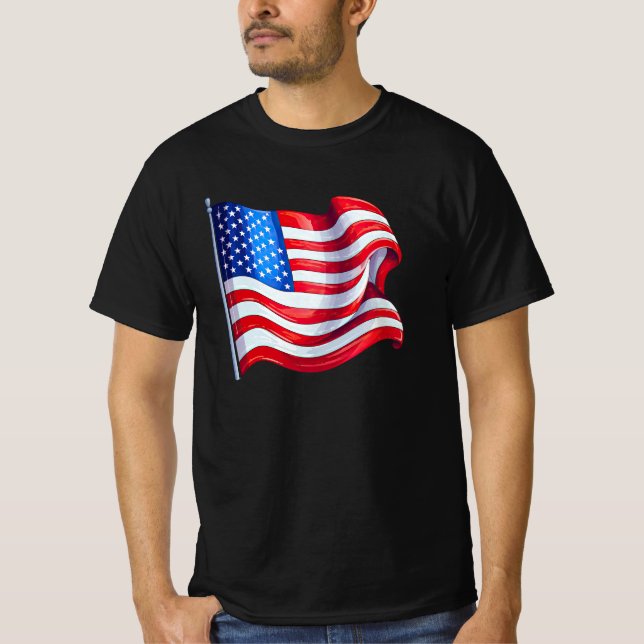 América Flag Mens T-Shirt (Frente)