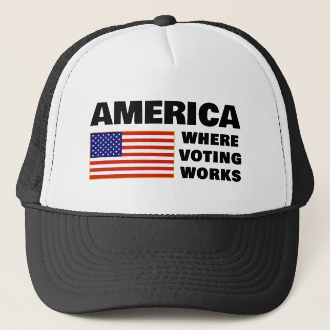 America, Onde o Voto Funciona Boné de Caminhoneiro (Frente)