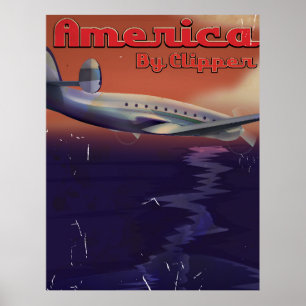 América pelo poster das viagens vintage da
