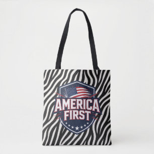 America Primeiro - Impressão de Zebra - Tote