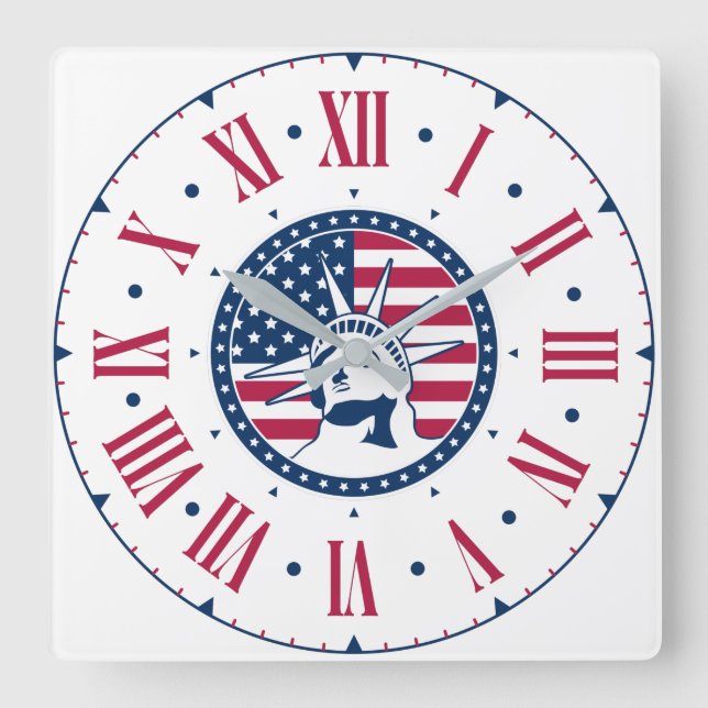 América - Relógio de Parede Bold Square (Frente)