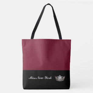 América Silver Crown Tote Bag Large Wine