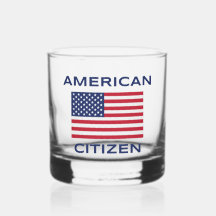 American Citizen Bold USA Flag Rocks Glass