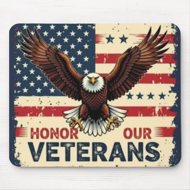 American Eagle Honor Our Veterans Mousepad (Frente)