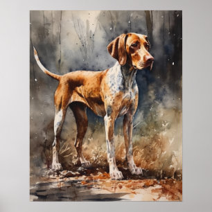 American English Coonhound Dog Art Impressão Poste