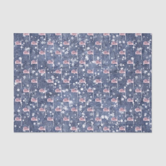 American Flag Aglow, papel tecidular em forma de e (Frente )