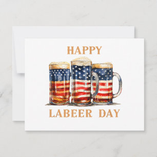 American Flag Beer Happy Laber Day Engraçada Labor