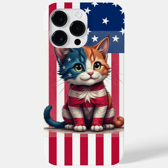American Flag Cat (The cat body is striped in red white and blue mimicking the flag's design!)