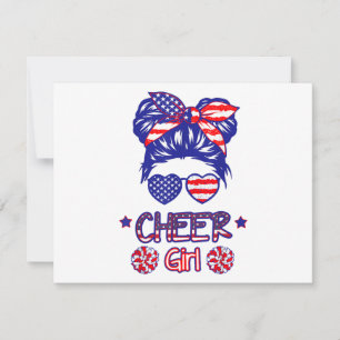 American Flag Cheer Girl 4 de julho EUA Patriotic