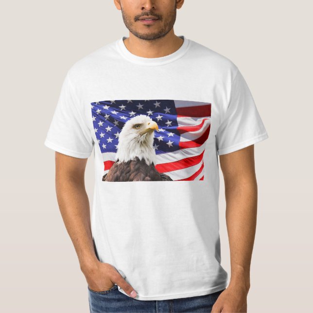 American Flag e Eagle T-Shirt (Frente)