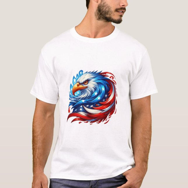 American Flag Eagle Royal Luxury T-Shirt (Frente)