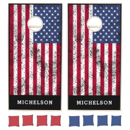 American Flag Modern Family Name Personalizado