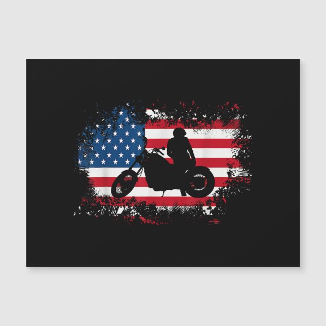 American Flag Motorcycle Funny Sport over (Frente)