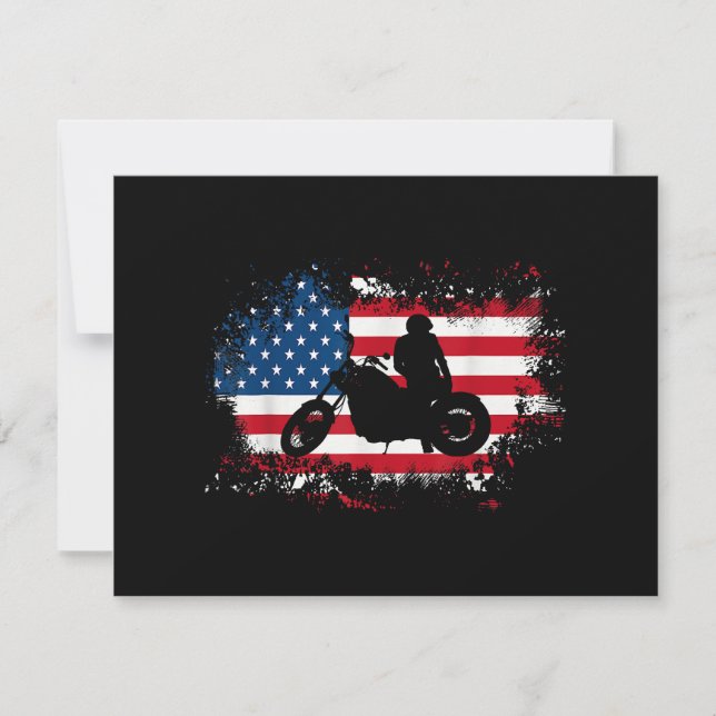 American Flag Motorcycle Funny Sport over (Frente)
