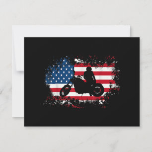 American Flag Motorcycle Funny Sport over