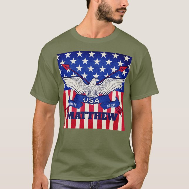 American Flag Semper Fi T-Shirt (Frente)