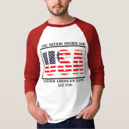 American Flag USA Vintage Men's Jersey T-Shirt