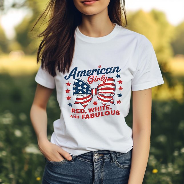 American Girly Red White e Fabulosa T-Shirt (Criador carregado)