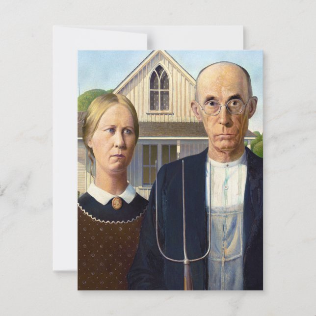 American Gothic Classic Painting Grant Wood (Frente)