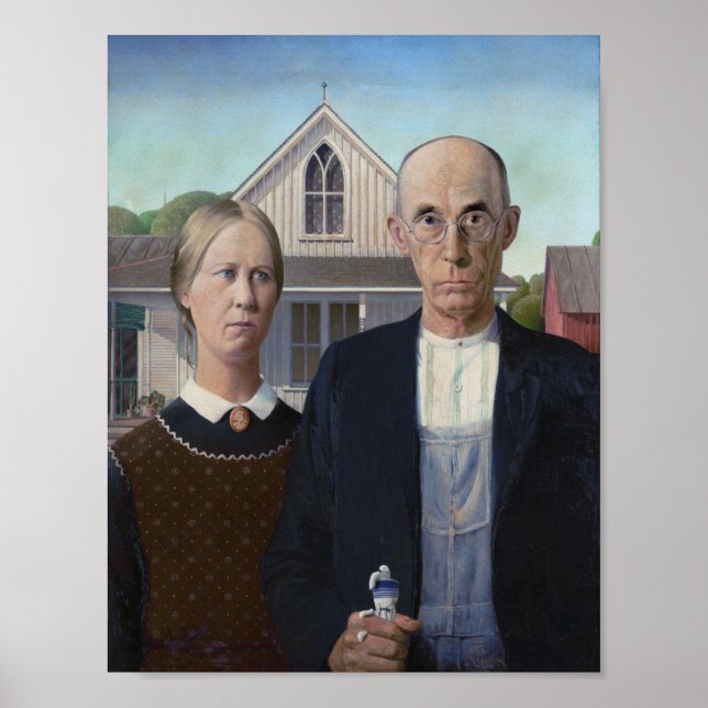 American Gothic - toothpaste tube squeezing Poster (Frente)
