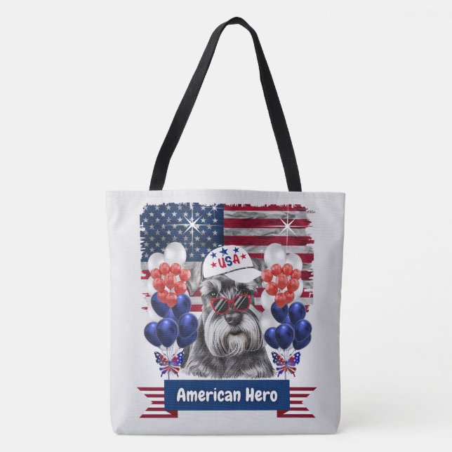 American Hero Schnauzer Tote Bag (Frente)