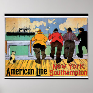 American Line New York para Southampton Poster