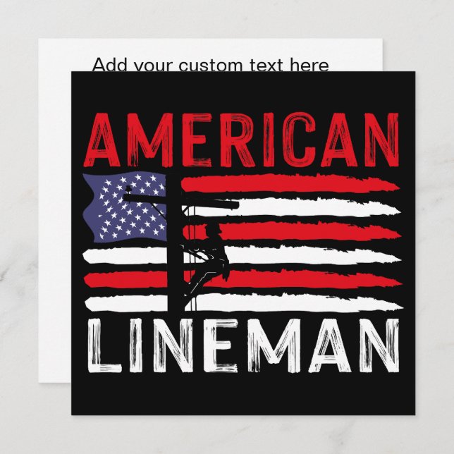 American Lineman Electric Cable Patriotic USA Flag (Frente/Verso)