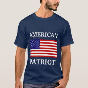 American Patriot Flag Mens Blue T-shirt Marinho