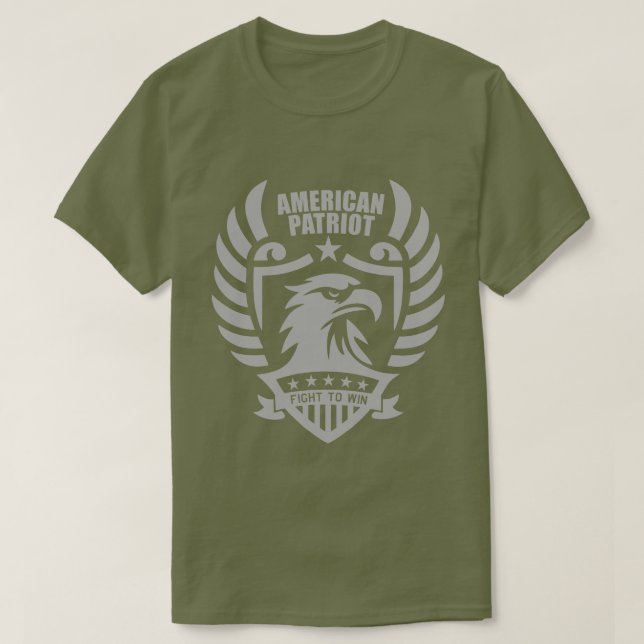 American Patriot T-Shirt (Unisex) Fatigue Green (Frente do Design)